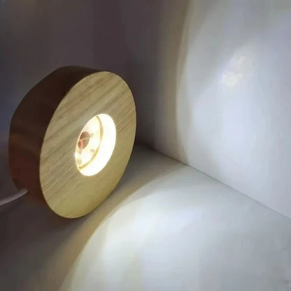 Wood Desktop Decorative Lights Light Base Night Light Wooden Led Usb Display Light Display Stand Lamp Holder Lamp Art Ornament