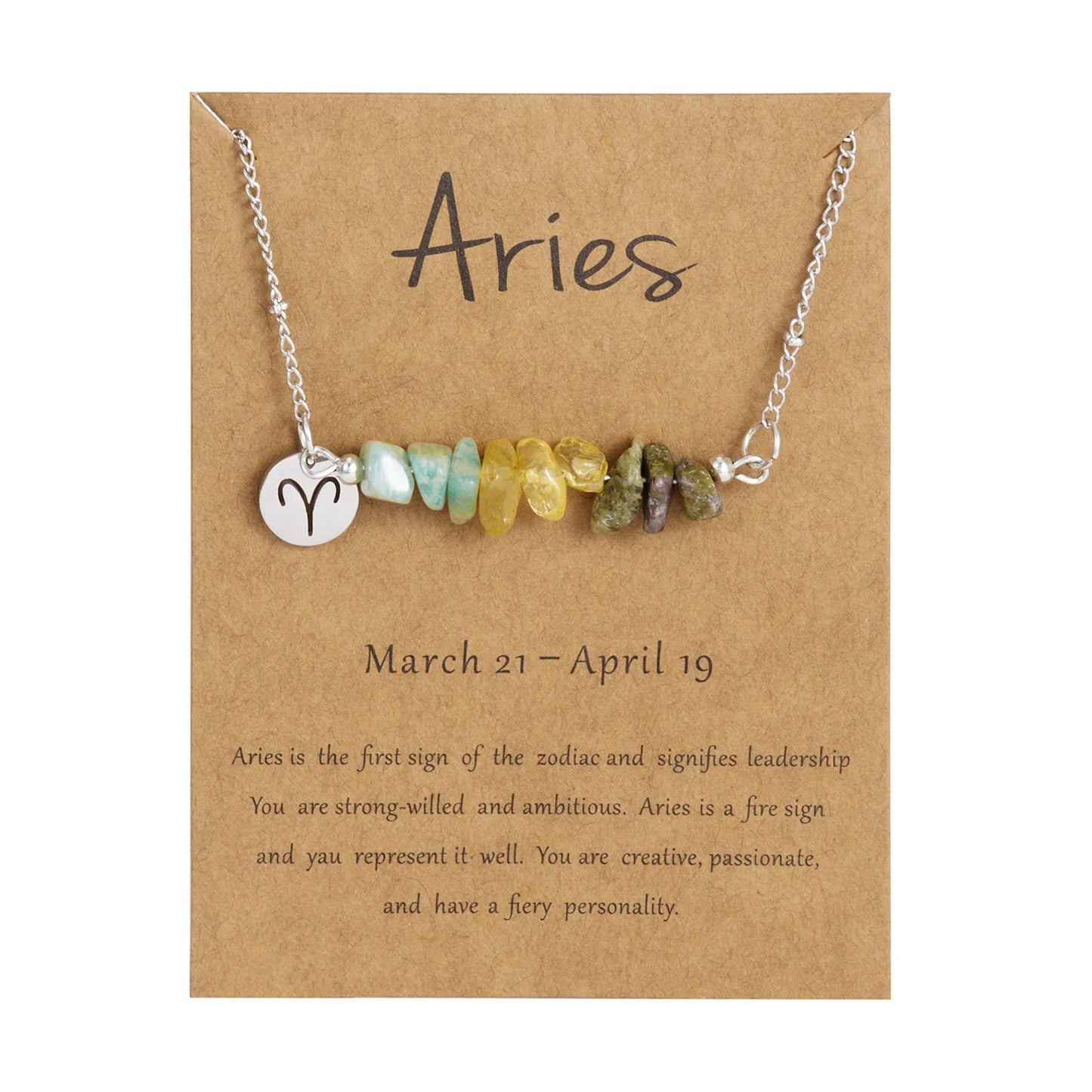 12 Zodiac Signs Constellation Charm Natural Crushed Stone Beaded Necklace for Men Women Couple Choker Virgo Leo Libra Jewelry