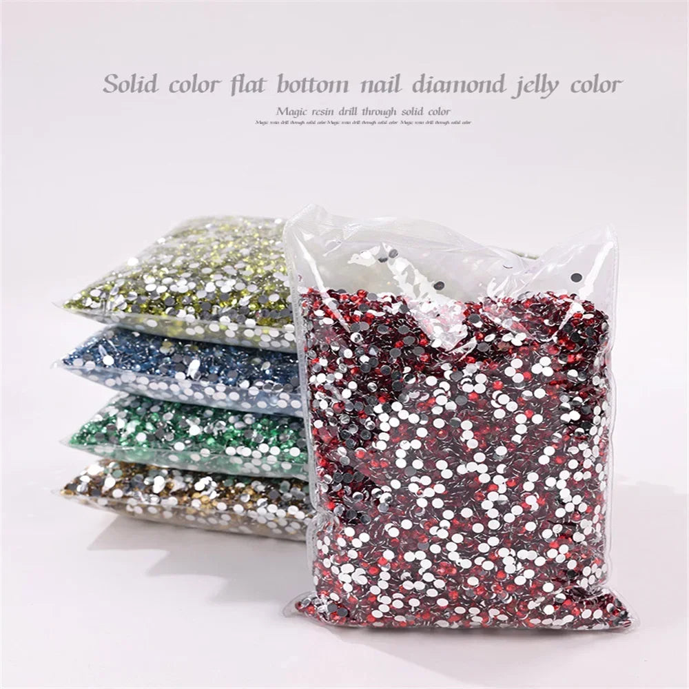 size 2mm,3mm,4mm,5mm,6mm Big Package Resin Non Hot Fix Rhinestones Bulk Wholesale Flat Crystals Nail Diy Glitters Cтразы Stone