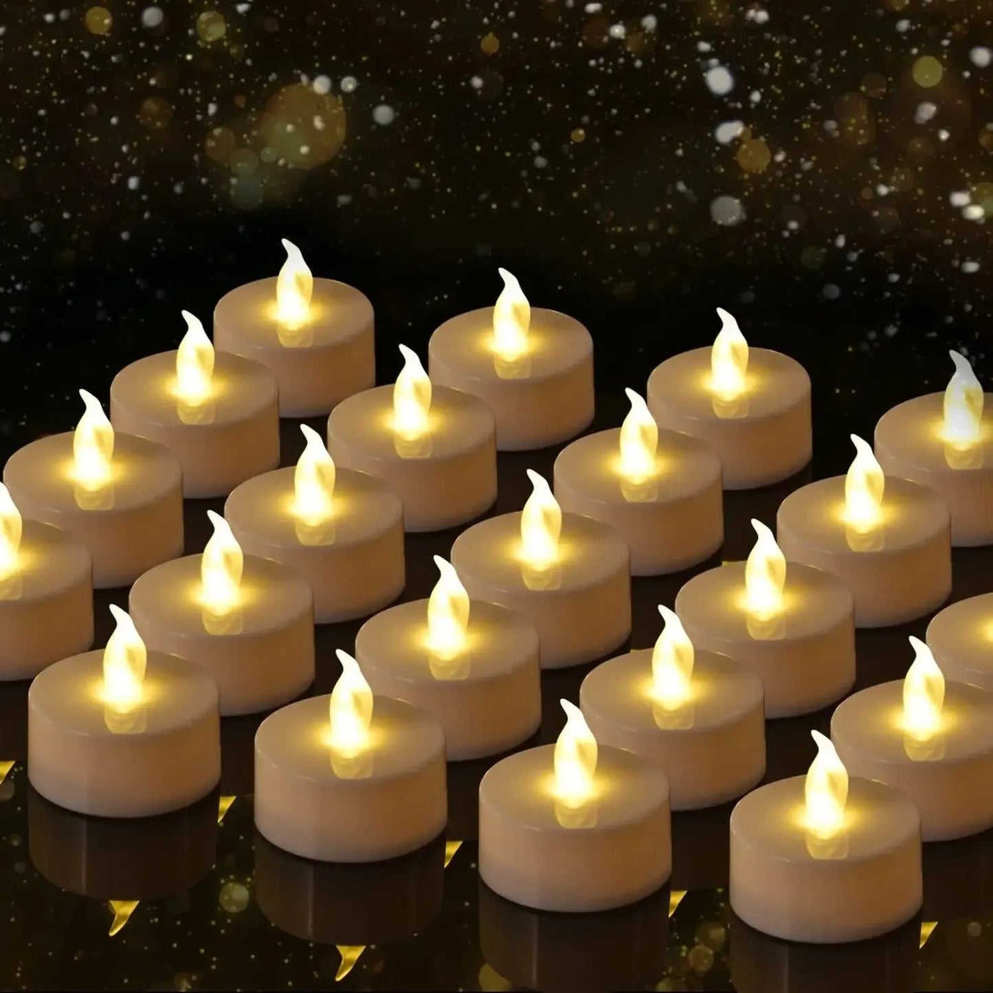 Nến Trà LED Không Lửa Màu Vàng Ấm Candlium Gói 12 Chiếc Chạy Bằng Pin Thời Lượng 200+ Giờ Dùng Cho Đèn Cầy Kỷ Niệm Trang Trí Đám Cưới