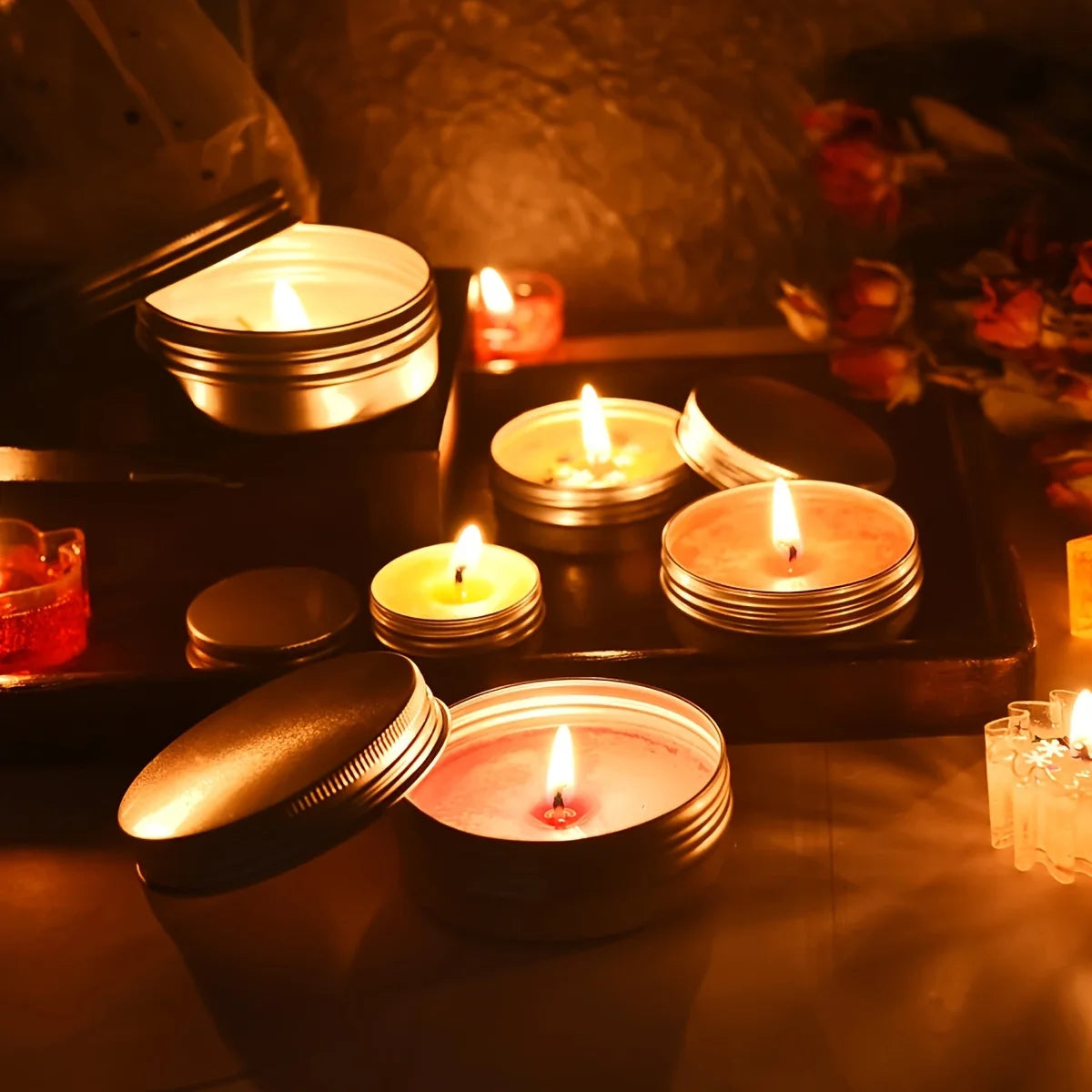 Candle Making Kits 100G Soy Wax DIY Candle Making Scented Candle Material Smokeless Candle Metal Wick Candle Holders Making