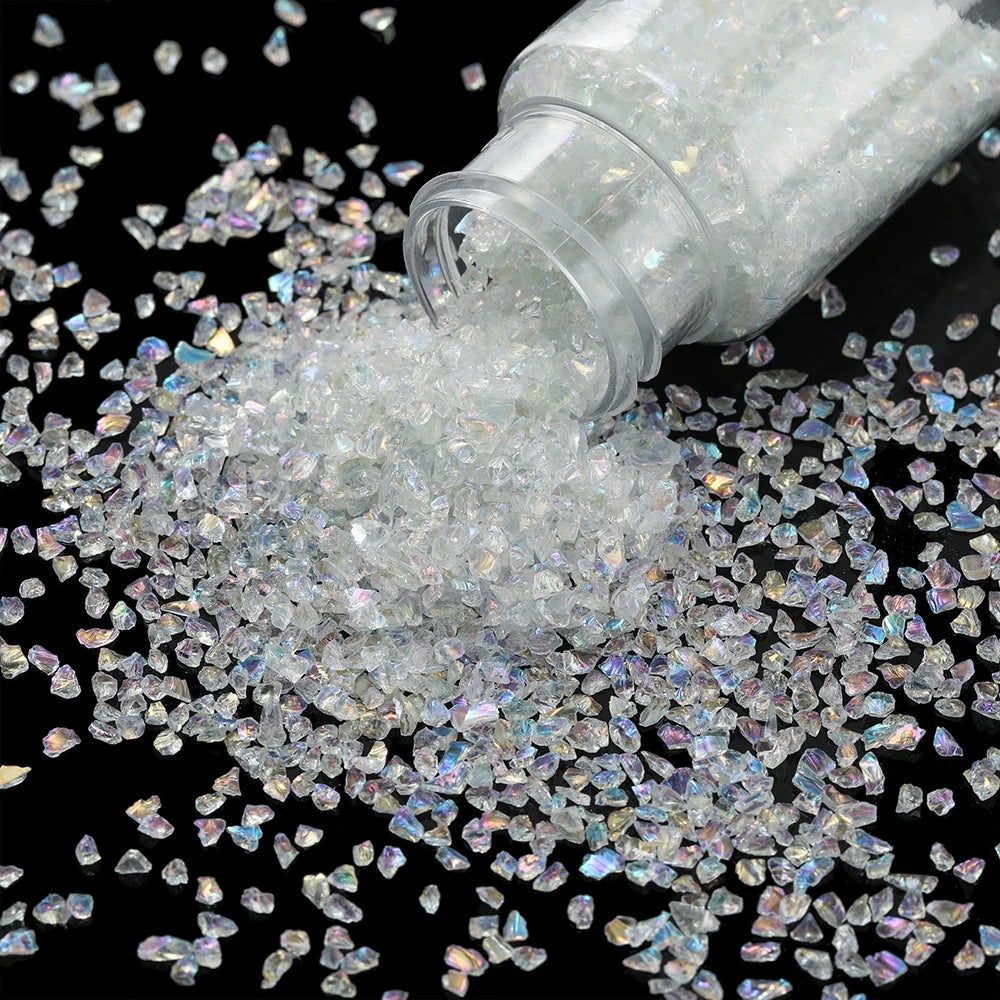 30g/Bottle Glass Crushed Stones Resin Fillings for DIY Epoxy Resin Mold Irregular Crystal Nail Art Decoration Jewelry Making
