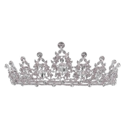 Wedding Hair Tiara Crystal Bridal Tiara Crown Silver Color Diadem Veil Tiaras Wedding Hair Accessories Headpieces Head Jewelry