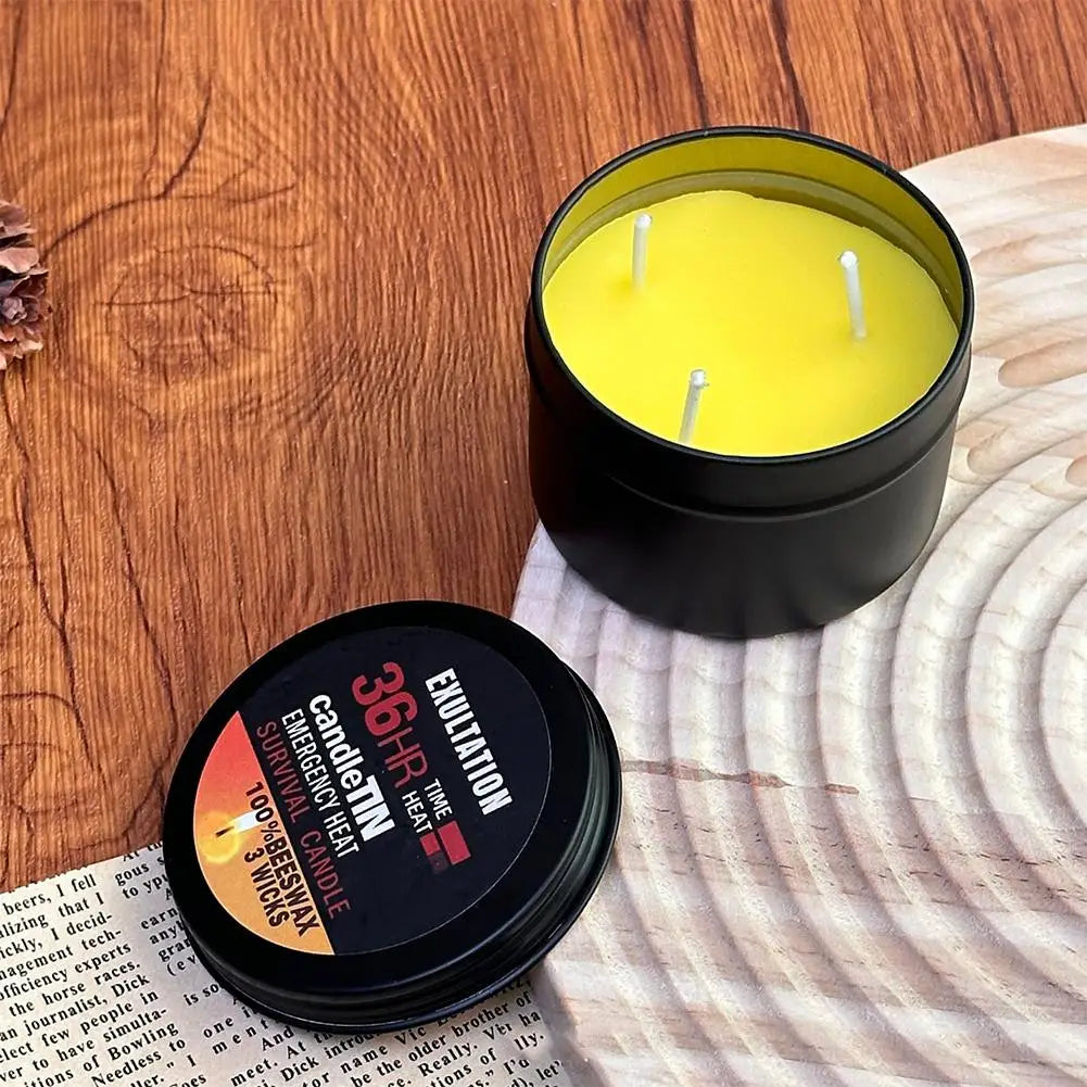 Nến Khẩn Cấp 36 Giờ 3 Bấc, Nến Sáp Ong Bền Lâu Hương Thơm Tựa Nến Sinh Tồn Cho Gia Đình Cắm Trại Câu Cá