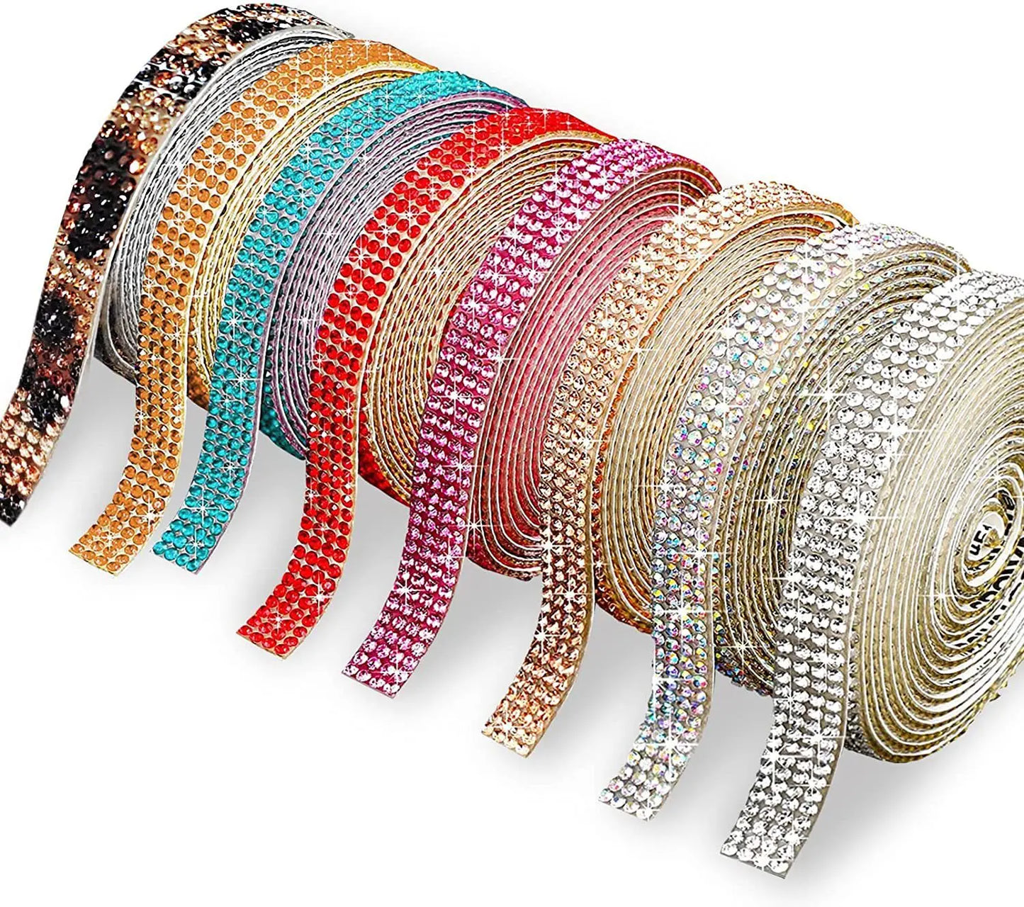 Self Adhesive Crystal Rhinestone Sticker Diamond Ribbon DIY Sticker Rhinestones Arts Crafts Car Phone Decoration Dropshipping