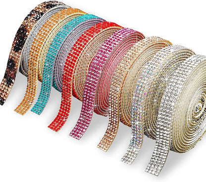 Self Adhesive Crystal Rhinestone Sticker Diamond Ribbon DIY Sticker Rhinestones Arts Crafts Car Phone Decoration Dropshipping