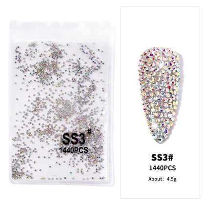 12Gird 3D Glass AB Crystal Nail Art Rhinestones Kit Flatback Round Bead Charm Gem Stones Jewelry Diamond with Tools for Nail Art