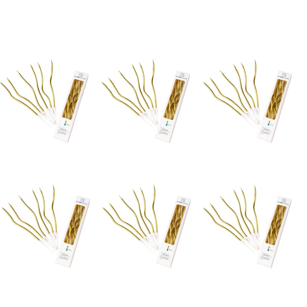 1/6boxes 15CM Curved Cake Candles Birthday Baby Shower Gender Reveal Cupcake Decorating Candle Toppers Wedding Party Decorative