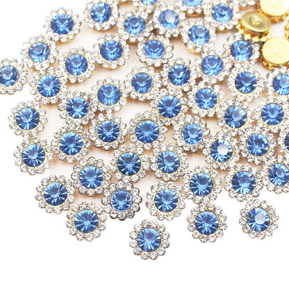 8mm-12mm Sunflower Sewing Claw Rhinestones Crystals Glass Beads Buttons Stones Sew On Rhinestone for Clothes Sewing Accessories