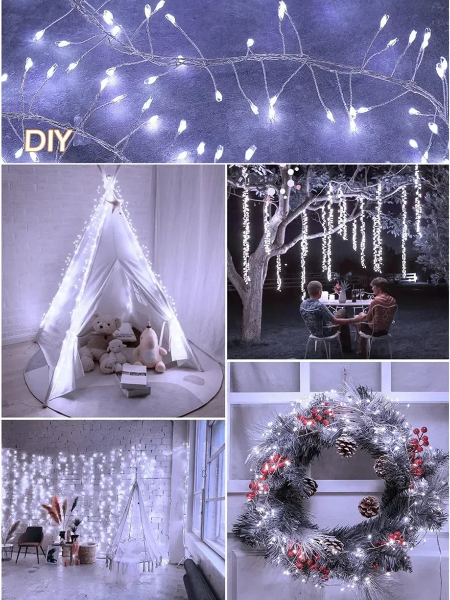 3/6M USB Power LED Firecracker String Lights Remote Control Garland Fairy Lights for Wedding Party Garden Christmas Decoration
