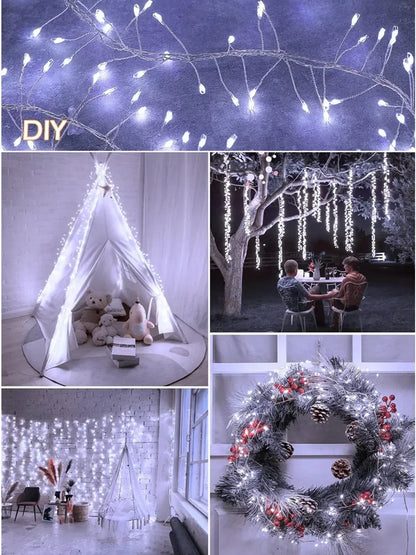 3/6M USB Power LED Firecracker String Lights Remote Control Garland Fairy Lights for Wedding Party Garden Christmas Decoration