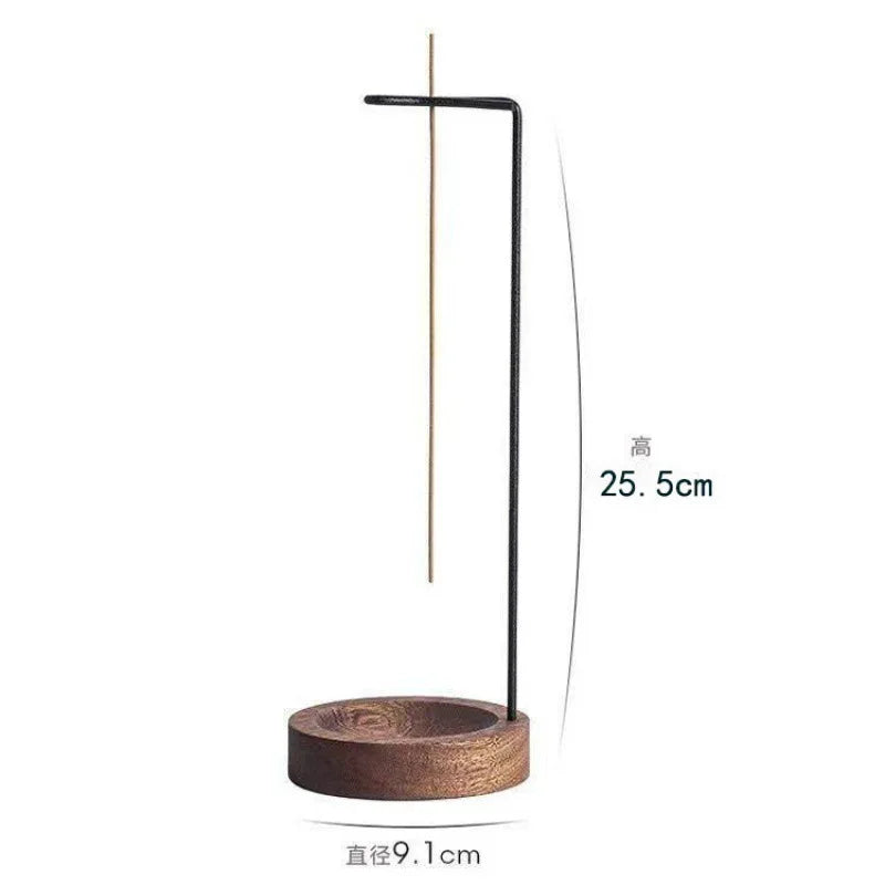 Lnsence Burner Upside Down Incense Burner Incense Stick Holder Wooden Round Incense Tray Ornament Bedroom Home Yoga Decoration