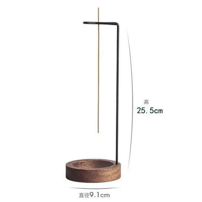 Lnsence Burner Upside Down Incense Burner Incense Stick Holder Wooden Round Incense Tray Ornament Bedroom Home Yoga Decoration