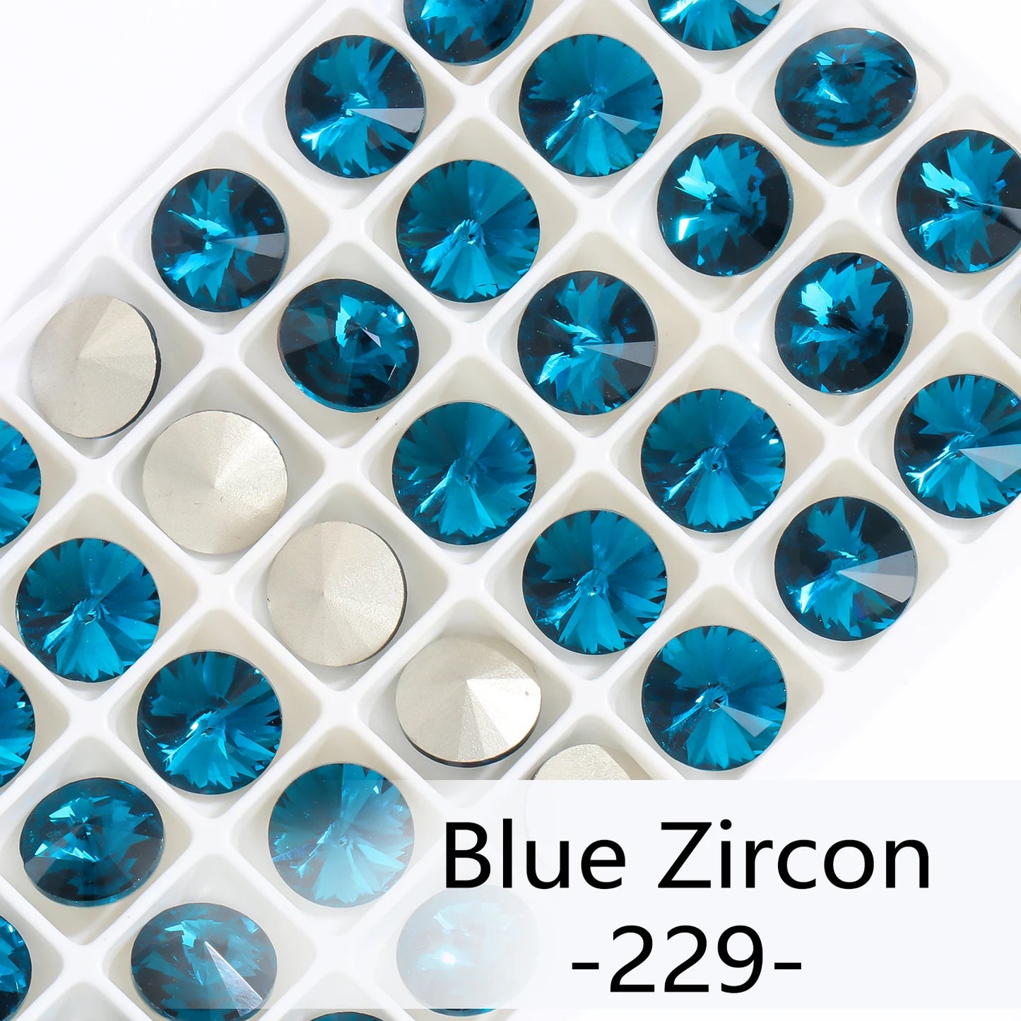 6/8/10/12/14MM Rivoli Rhinestone Round Pointed Diamond Stones Colorful Beads Crafts Crystal Nail Clothes Jewelry Accessories