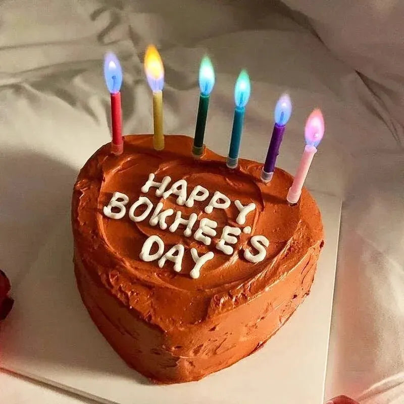 Colored Birthday Party Supplies 6/12pcs Wedding Colorful Multicolor Candles Safe Flames Dessert Cake Candles Decoration