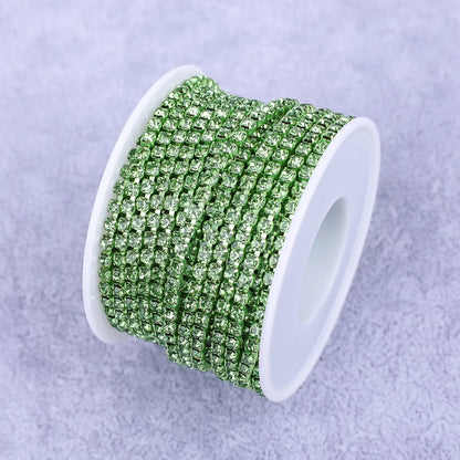 Crystal 10 Yard Rhinestones Trim Stone Cup Chain Gold Diamond Strass Decorative Applique Crystal Trimmings For Dresses