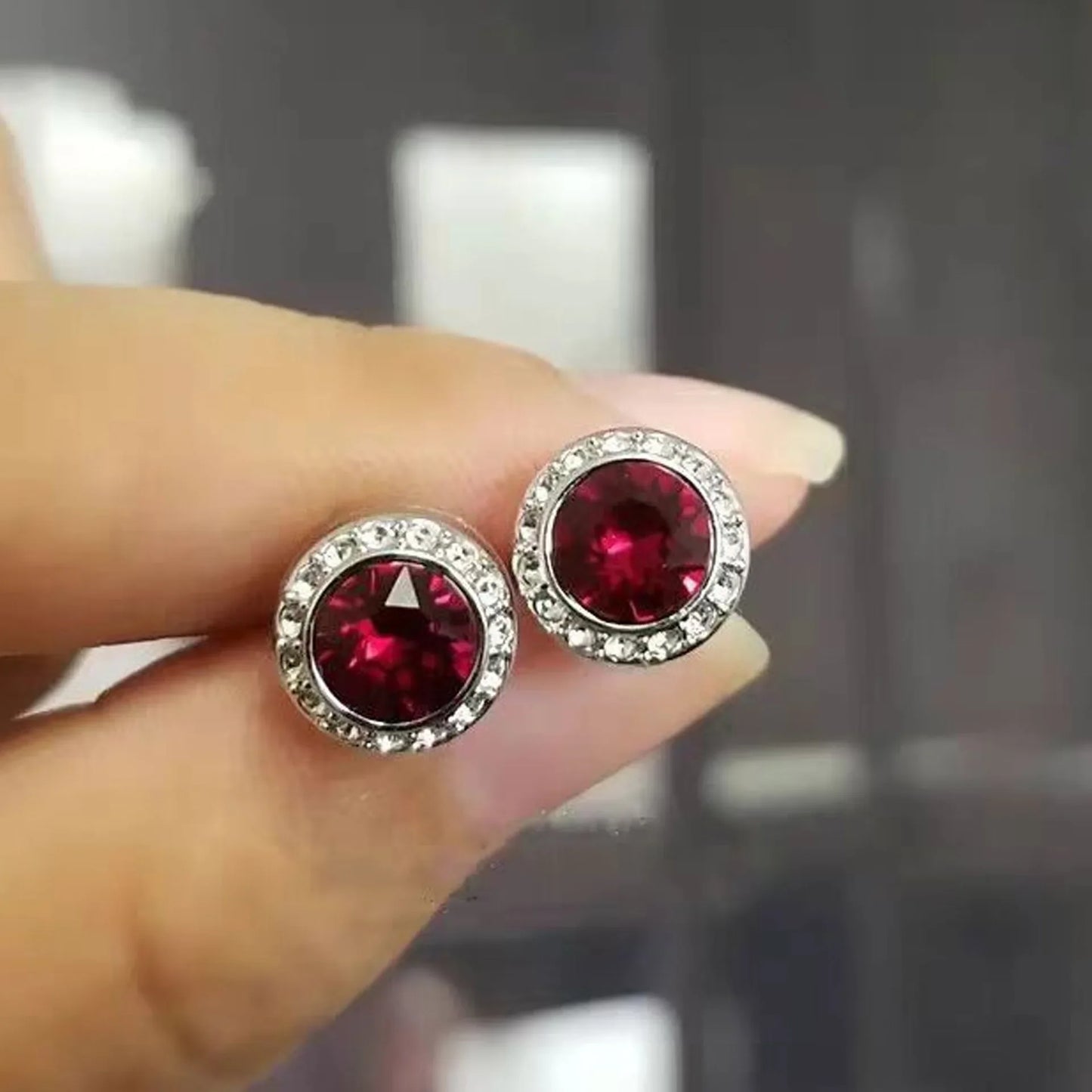 2025 New Original Round Water Drop Crystal High Jewelry Set Fashion Dazzling Women's Bracelet Earring Necklace Ring Wedding Gift