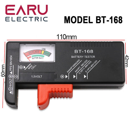 BT-168 AA/AAA/C/D/9V/1.5V batteries Universal Button Cell Battery Color Coded Meter Indicate Volt Tester Checker BT168 Power