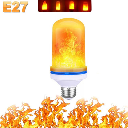 B22 E27 LED Flame Effect Light Bulb 4 Modes Flickering Fire Simulation for Party KTV Festival Garden Home Decor Outdoor Lighting