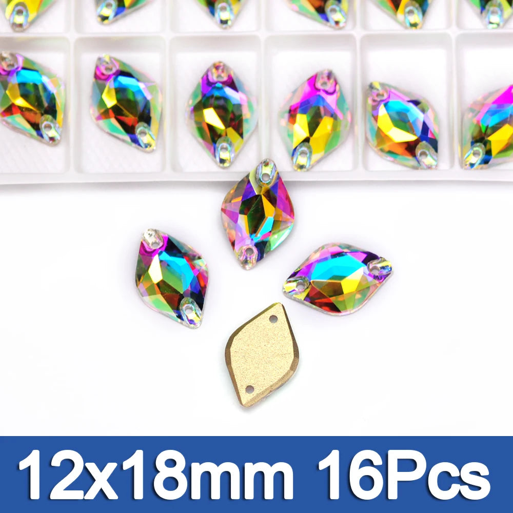 PUBRILEX Crystal AB Mix DIY Craft Supplies Needlework Sewing Gemstones Flatback Glass Strass Crystals Rhinestones For Clothing