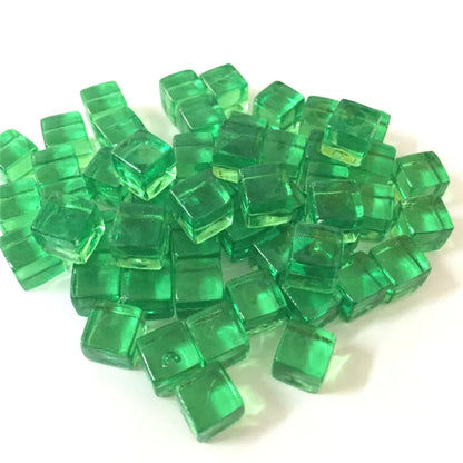 50Pcs/Set 25colors 8mm cube Clear Solid Transparent Square Colorful Crystal Dice Chess Piece Right Angle Sieve For Puzzle Game