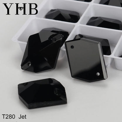 YHB Top Quality Cosmic Glass Crystal AB Moonlight Sewing Stones Flatback Sew on Rhinestones For Garment Clothes Bags