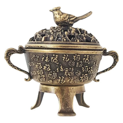 1pc Lucky Incense Burner Metal Lotus Incense Burner Bowl Incense Holder With Handle Yoga Meditation Home Decor