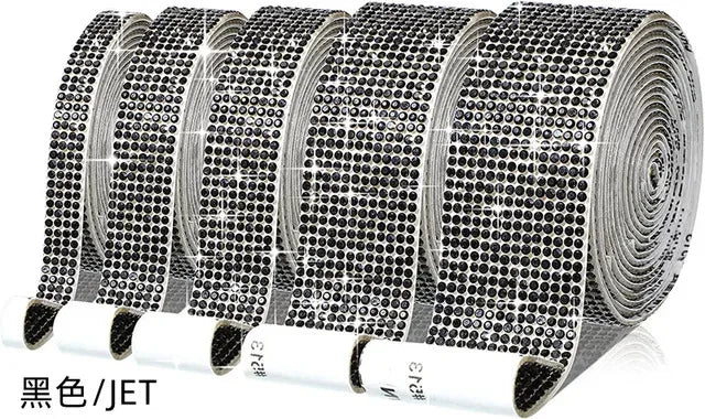Self Adhesive Crystal Rhinestone Sticker Diamond Ribbon DIY Sticker Rhinestones Arts Crafts Car Phone Decoration Dropshipping