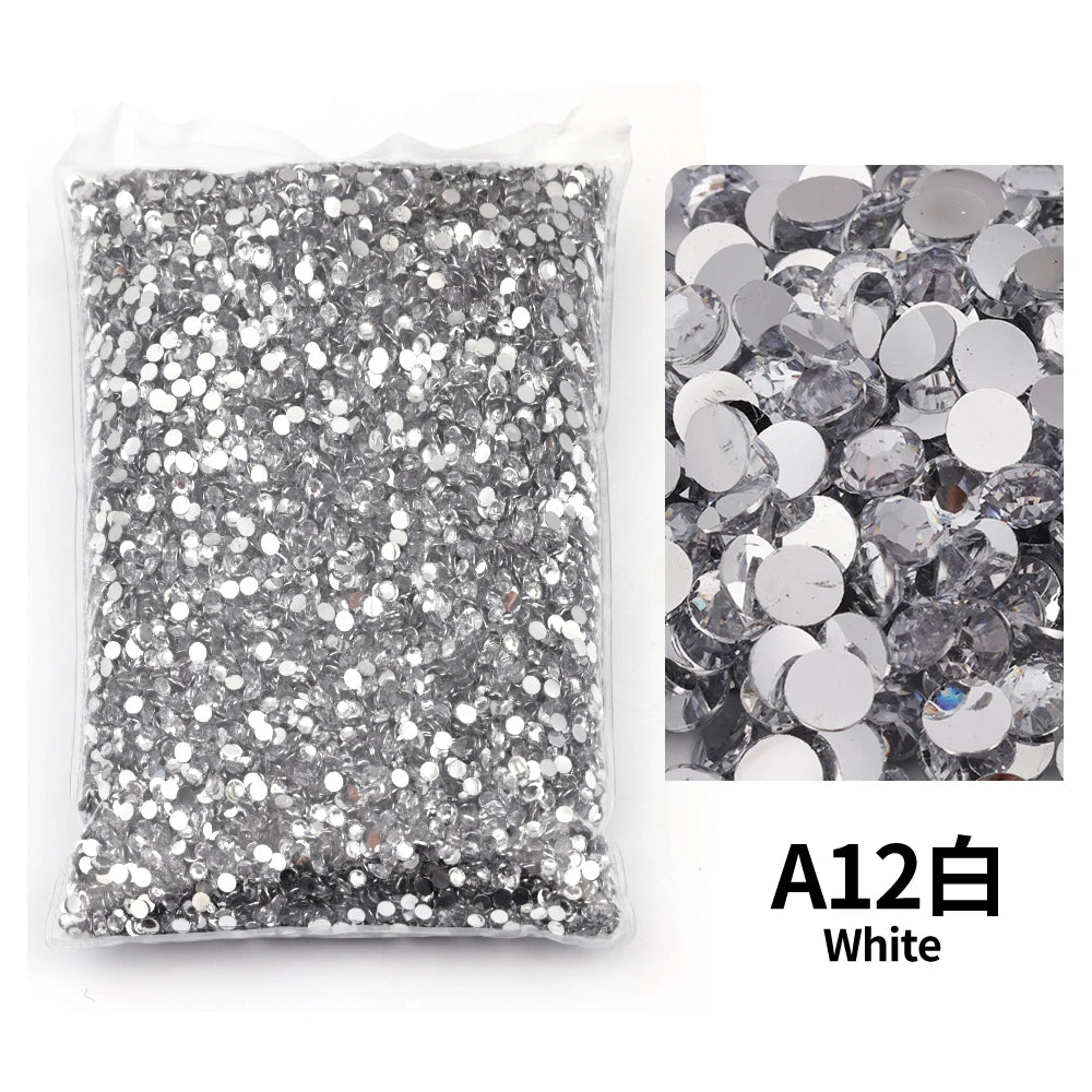 size 2mm,3mm,4mm,5mm,6mm Big Package Resin Non Hot Fix Rhinestones Bulk Wholesale Flat Crystals Nail Diy Glitters Cтразы Stone