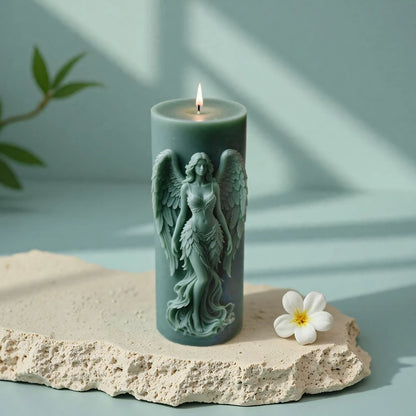 Wings Goddess Scented Silicone Candle Mould DIY Prayer Angel Sculpture Gypsum Resin Mold Women Candle Making Supplies Home Decor