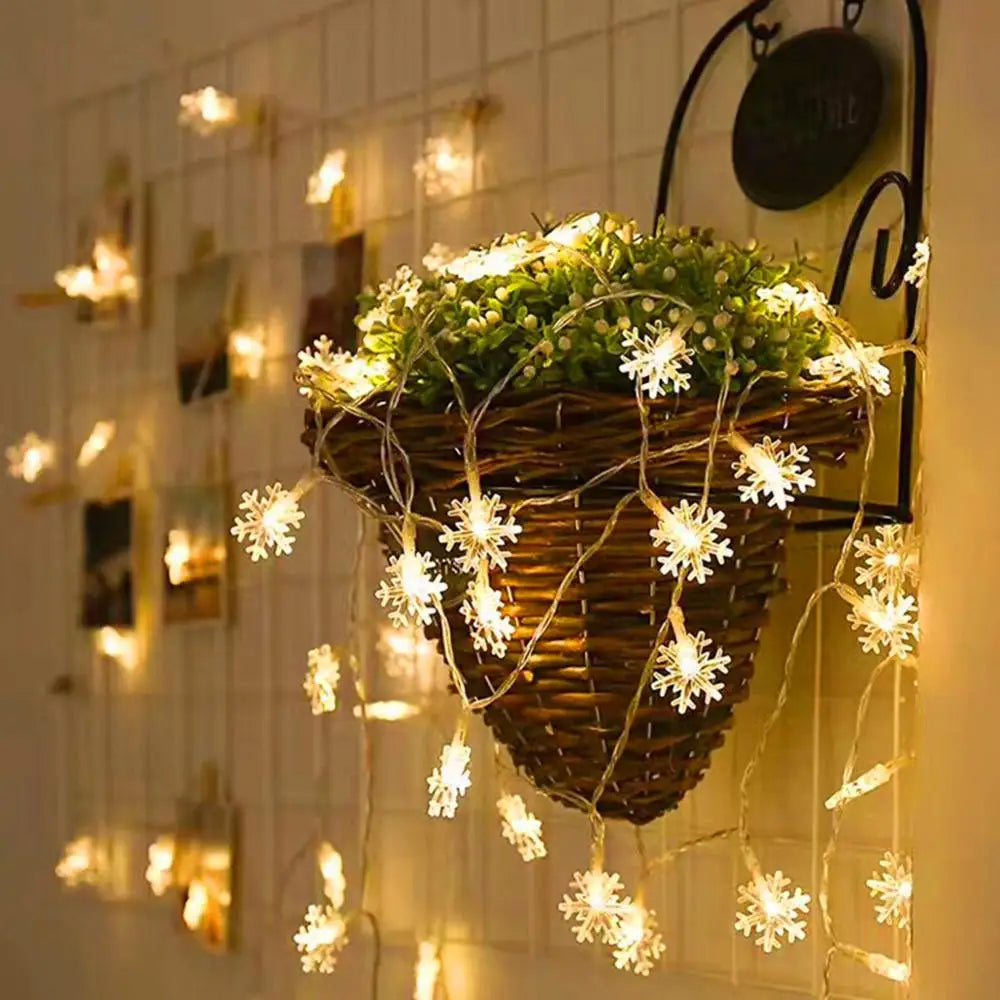 Dây Đèn LED Snowflake Trang Trí Nhà Cửa Giáng Sinh Đám Cưới Đèn Trang Trí Giáng Sinh Tại Nhà Trang Trí Tiệc Navidad
