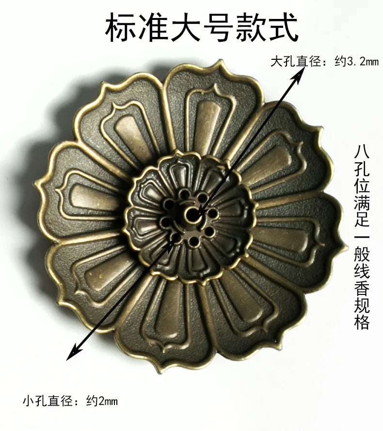 Incense Holder for Sticks Alloy Incense Burner Creative 3 levels Lotus Incense Stick Holder and Detachable Ash Catcher