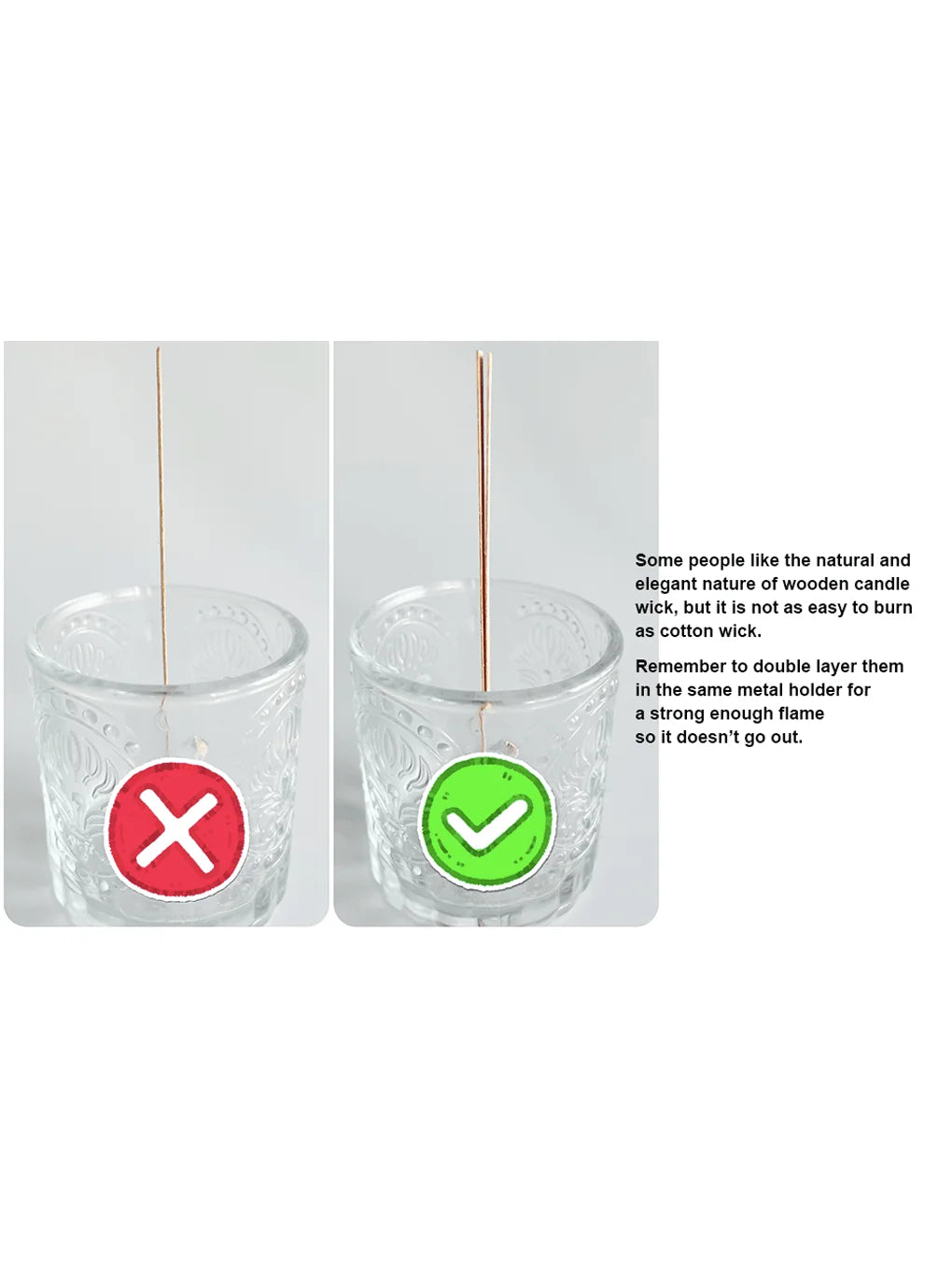 100 Pieces/200 Pieces for Cherry Wood Candle Wicks for Candles, Wooden Candle Wicks, Smokeless Ringing, with Iron Brackets, Candle Glue Dots, Candle Warning Labels DIY Candle Making