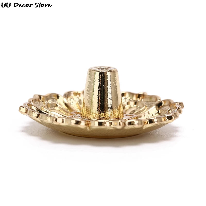 New 1PC Alloy Incense Burner Stick Holder Plate Buddhism Lotus Censer Bronze Nasturtium Incense Burner
