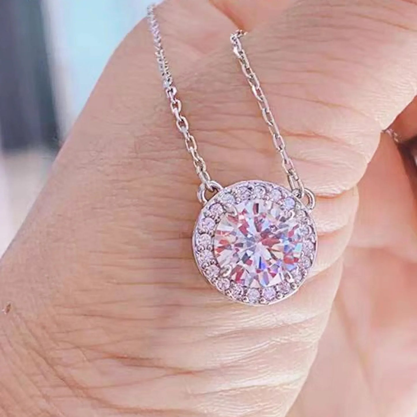 2025 New Original Round Water Drop Crystal High Jewelry Set Fashion Dazzling Women's Bracelet Earring Necklace Ring Wedding Gift