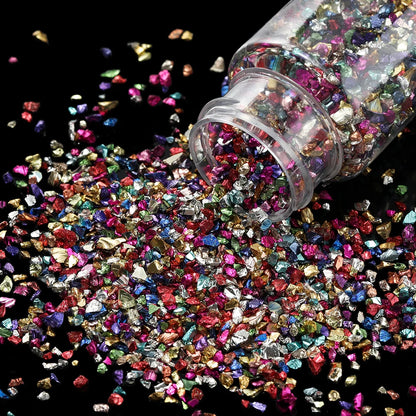 30g/Bottle Glass Crushed Stones Resin Fillings for DIY Epoxy Resin Mold Irregular Crystal Nail Art Decoration Jewelry Making