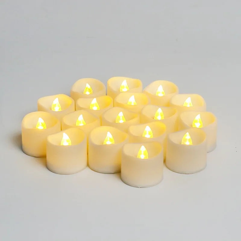 Flickering LED Ivory Electronic Candle, Flameless Tealight Candle,Battery Operated LED Tealight Candle, Ideal for Weddings, Ta