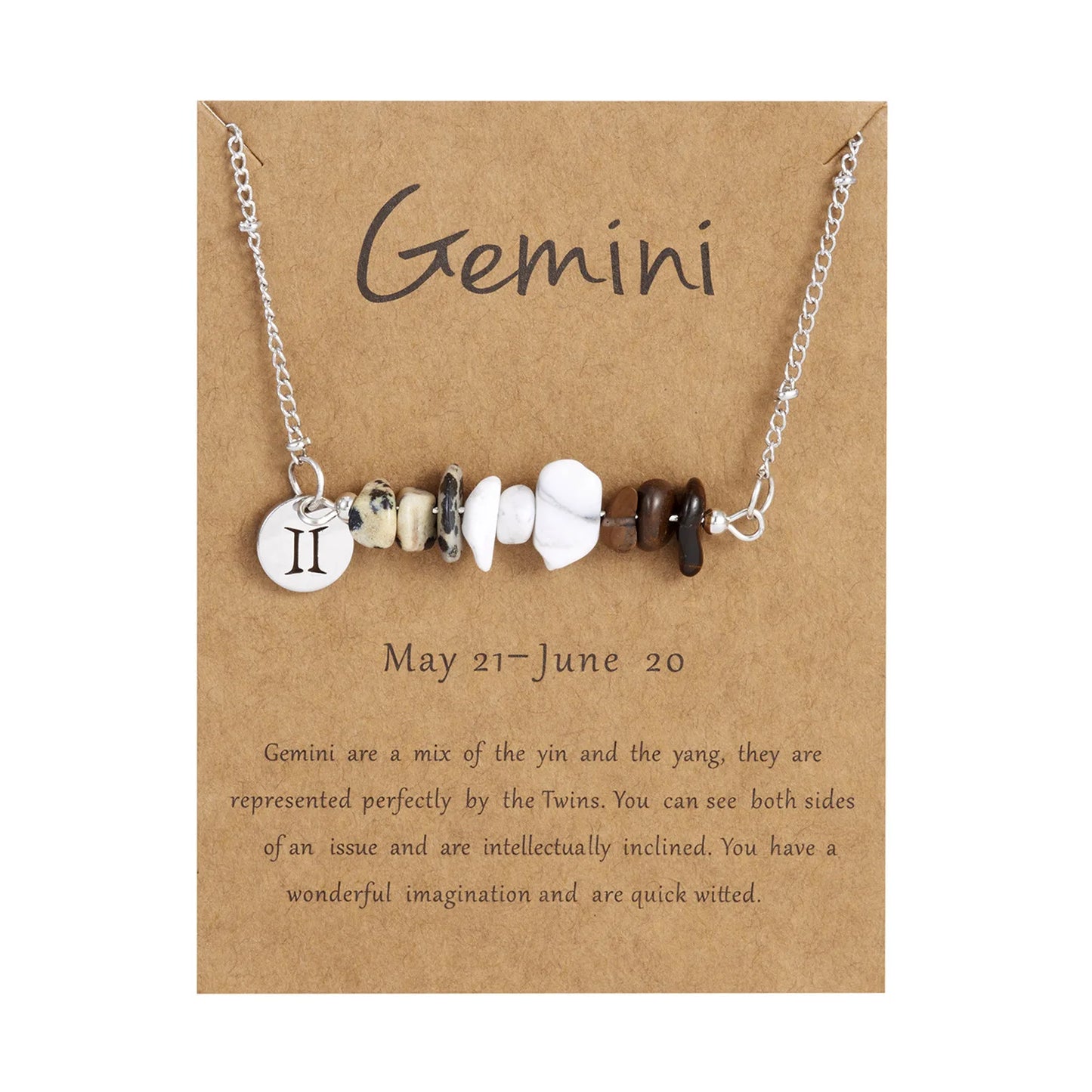 12 Zodiac Signs Constellation Charm Natural Crushed Stone Beaded Necklace for Men Women Couple Choker Virgo Leo Libra Jewelry