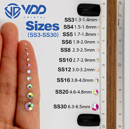 VDD Non Hot Fix Flatback Rhinestones And Decorations Crystal Nail Art Accessories Nail Sticker DMC Glitter Stone Diamond DIY