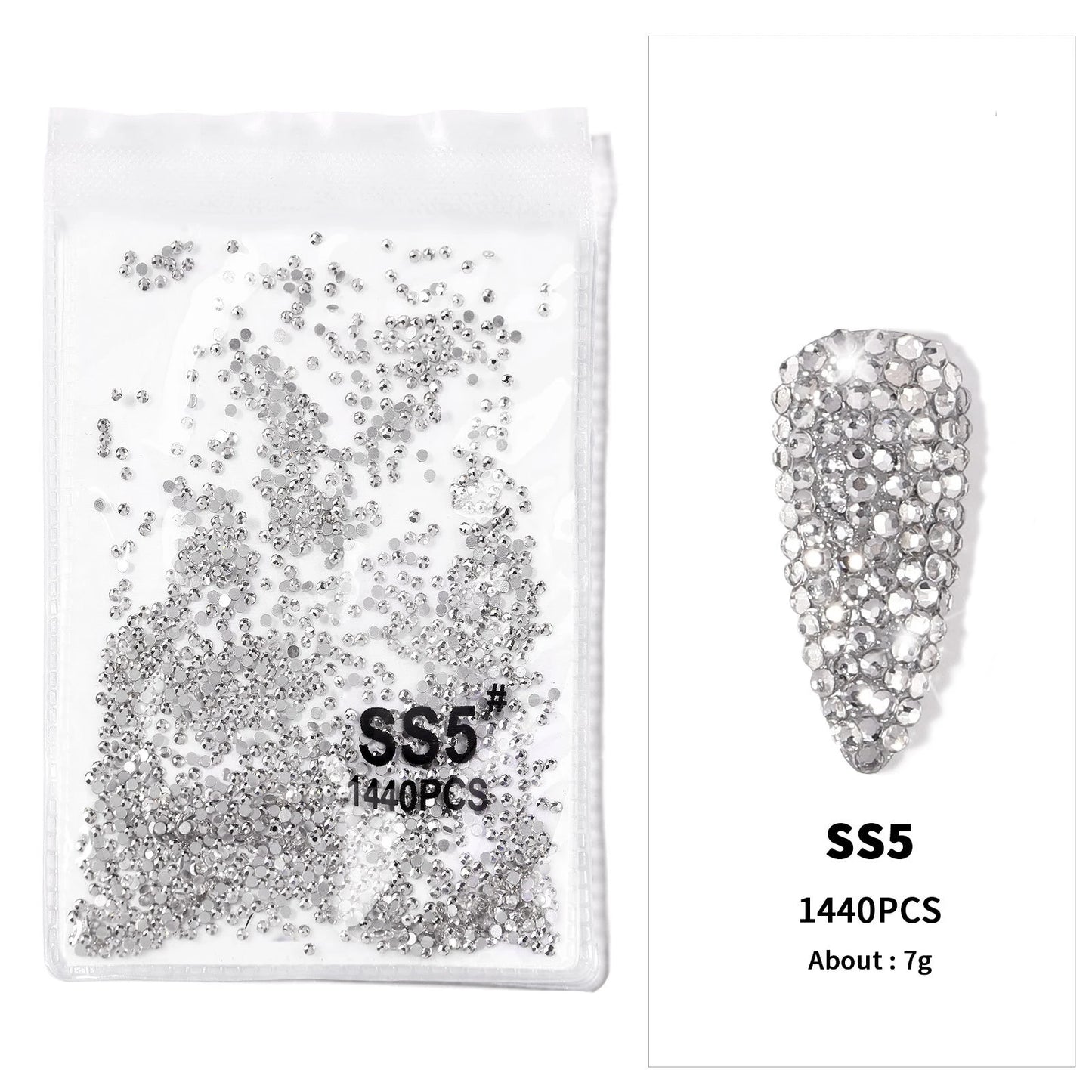 12Gird 3D Glass AB Crystal Nail Art Rhinestones Kit Flatback Round Bead Charm Gem Stones Jewelry Diamond with Tools for Nail Art