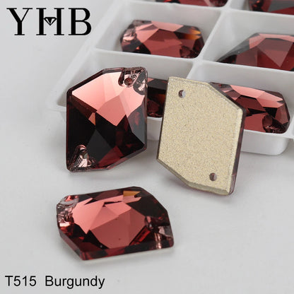 YHB Top Quality Cosmic Glass Crystal AB Moonlight Sewing Stones Flatback Sew on Rhinestones For Garment Clothes Bags