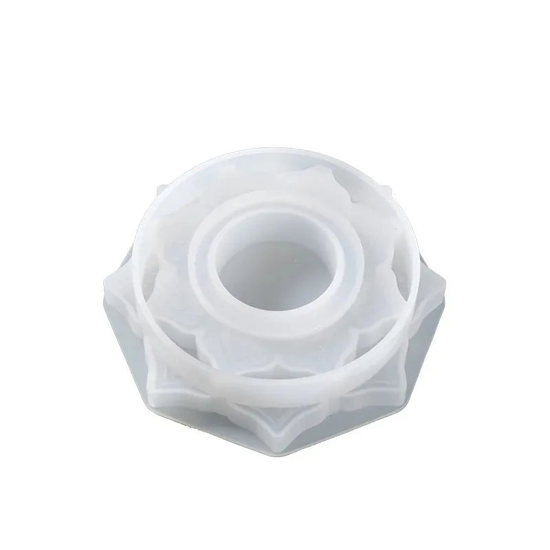 Khuôn Silicon Làm Lọ Nến Bê Tông, Khuôn Xi Măng Thạch Cao Đựng Nến Hoa Sen Tròn, Dụng Cụ Tự Làm Khuôn Đúc Nến Nhựa Epoxy Thủ Công
