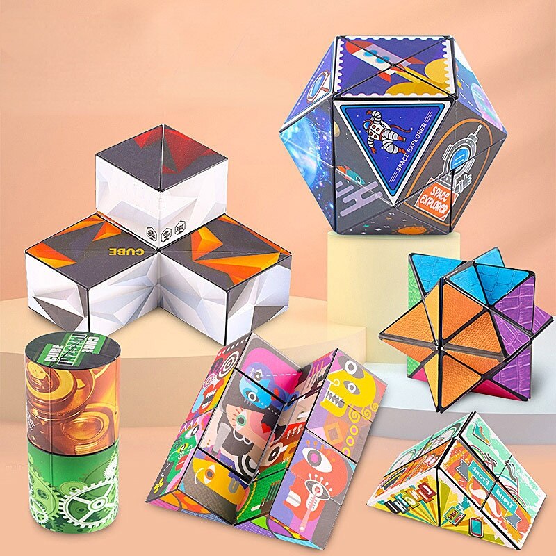 New Infinity Magic Cube Children Anti Stress Puzzle Fingertip Toy Kids Decompression Sensory Toys Variety Folding Cube