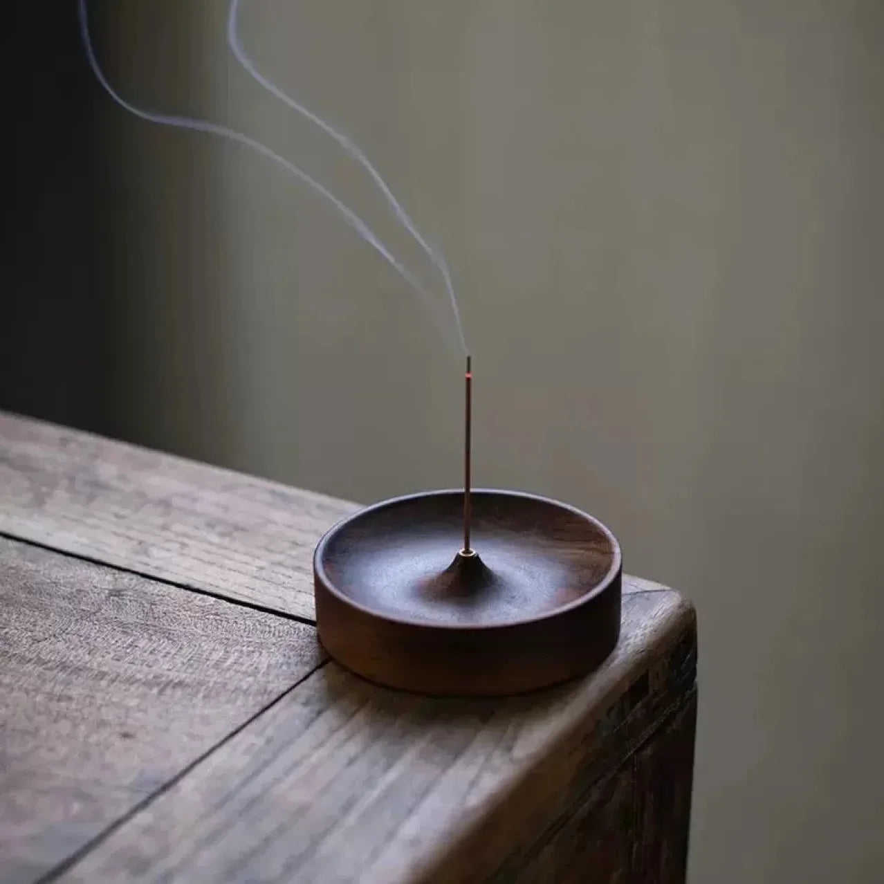North American Black Walnut Solid Wood Incense Stick Handmade Tea Ceremony Round Incense Burner Agarwood Tray Holder