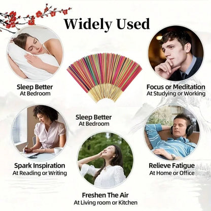 30-240pcs Aromatherapy Incense Sticks Mixed Set Natural Fragrances Lavender Rose Ocean Incense Stick for Home Yoga Meditation