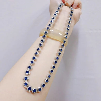 2025 New Original Round Water Drop Crystal High Jewelry Set Fashion Dazzling Women's Bracelet Earring Necklace Ring Wedding Gift