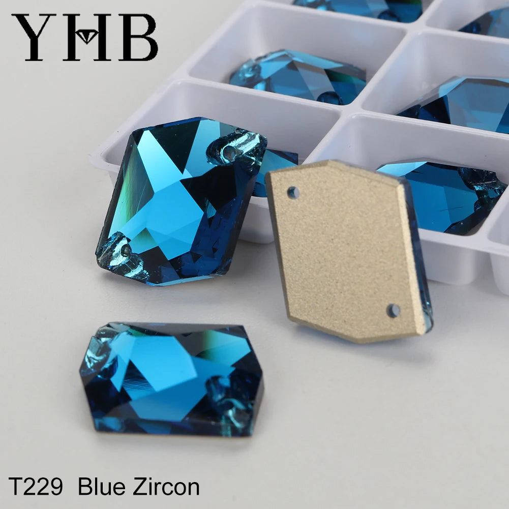YHB Top Quality Cosmic Glass Crystal AB Moonlight Sewing Stones Flatback Sew on Rhinestones For Garment Clothes Bags