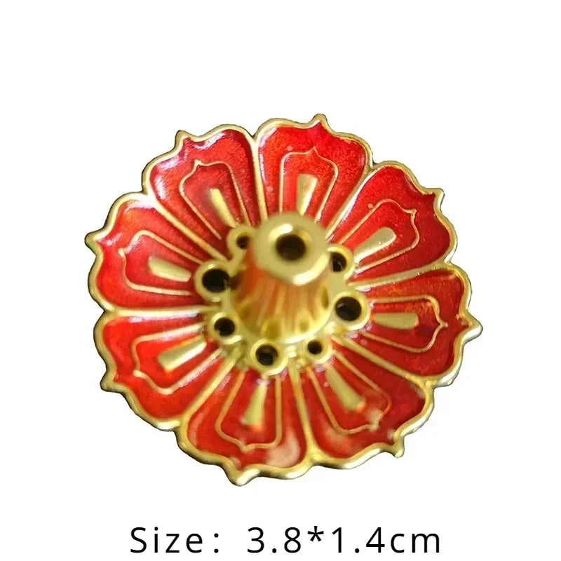 Incense Holder for Sticks Alloy Incense Burner Creative 3 levels Lotus Incense Stick Holder and Detachable Ash Catcher