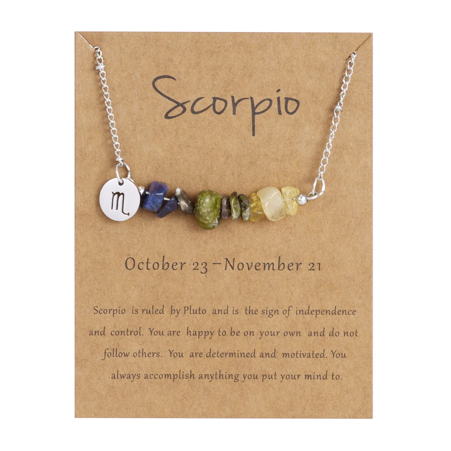 12 Zodiac Signs Constellation Charm Natural Crushed Stone Beaded Necklace for Men Women Couple Choker Virgo Leo Libra Jewelry