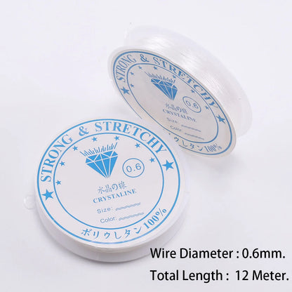 6 Rolls/1bag Elastic String for Bracelets Elastic Bracelet String Crystal String Stretch Bead Cord for DIY Jewelry Making